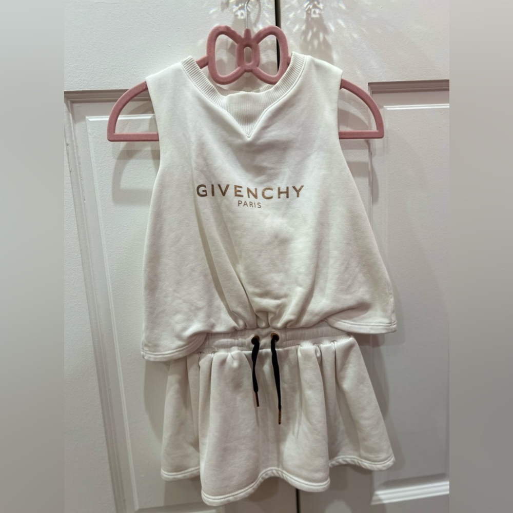 Givenchy summer dress for little girls. White color